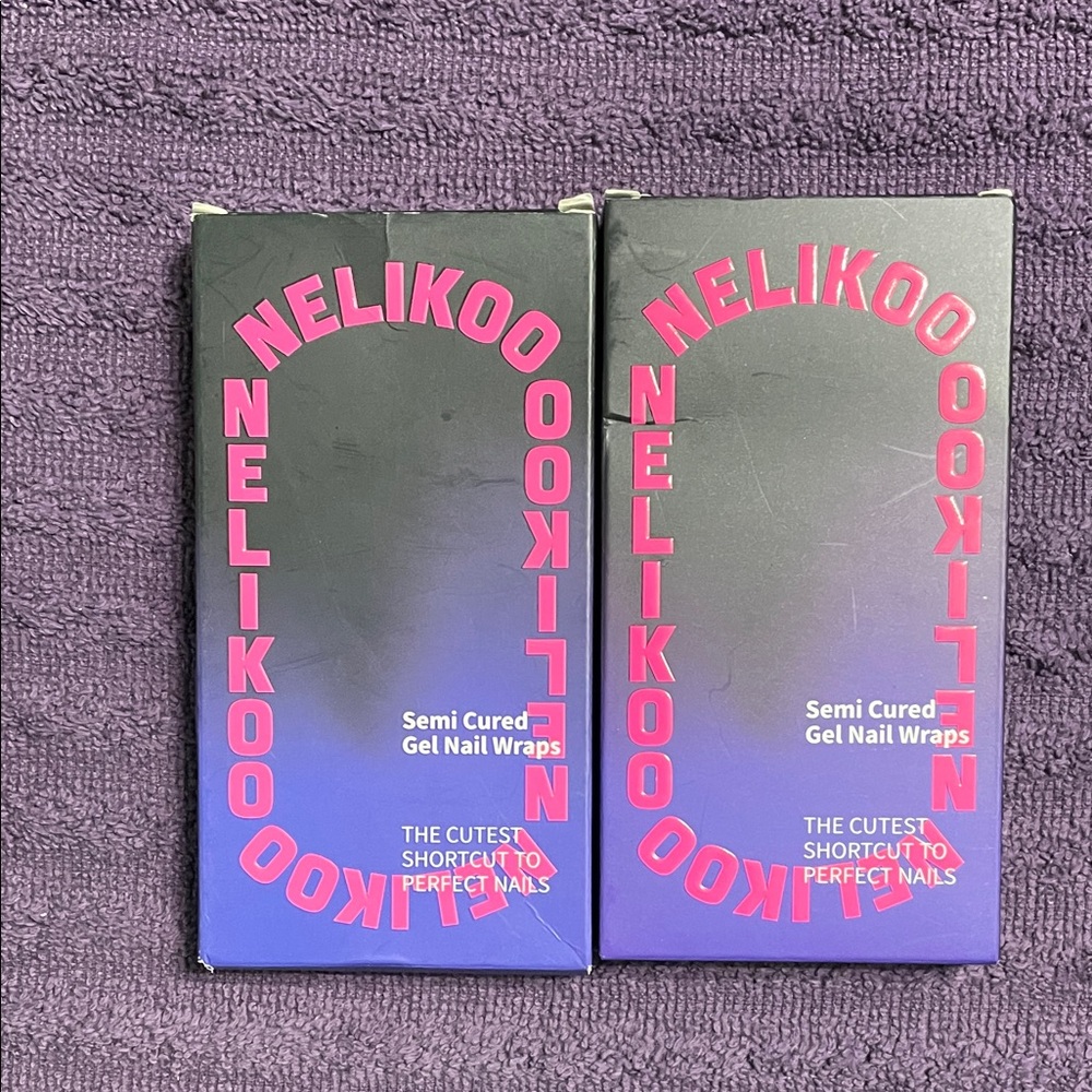 NELIKOO Semi Cured Gel Nail Wraps - 2 packages